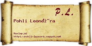 Pohli Leonóra névjegykártya
